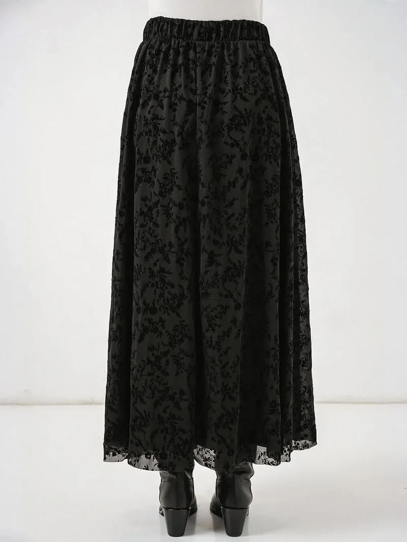 Big Dart Black BDART High-Waist Floral Maxi Skirt for Women | Best Price UAE