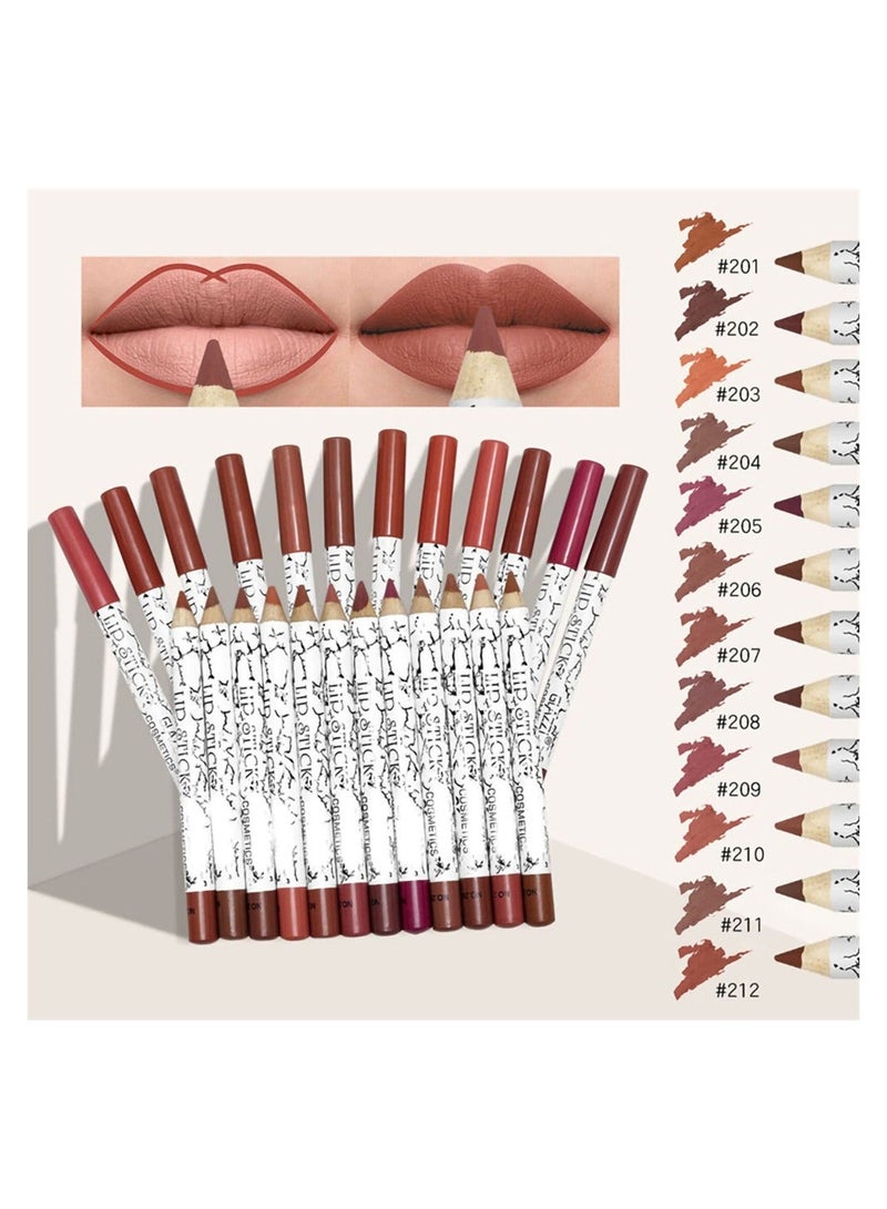 12 Colors Matte Lip Liner Pencil Set, Long Lasting Fade Resistant Lip Pencil, Professional Lip Liner Set, Firm yet Smooth, Contour and Line with Ease - Image 5