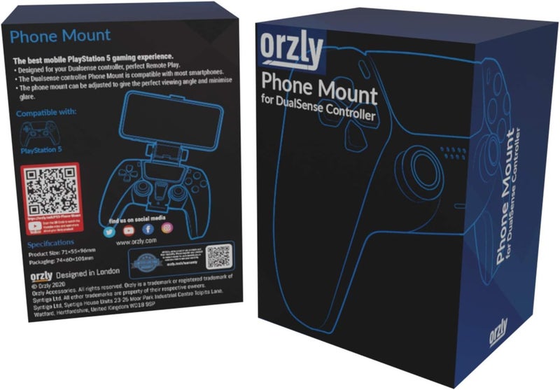 Orzly PS5 Controller Mobile Gaming Clip, DualSense Controller Phone Mount Adjustable Phone Holder Clamp Compatible with PlayStation 5 Dualsense Controller - Image 2
