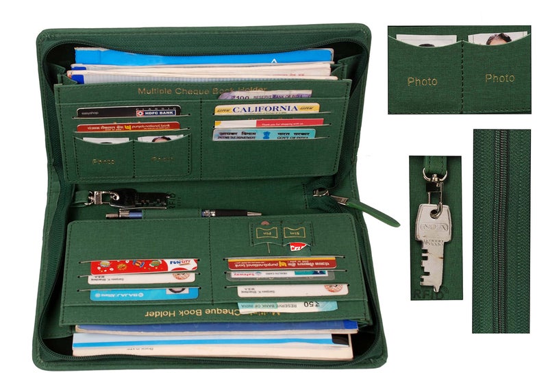 Sukeshcraft Polyurethane Unisex Chequebook Holder (green) - Image 3