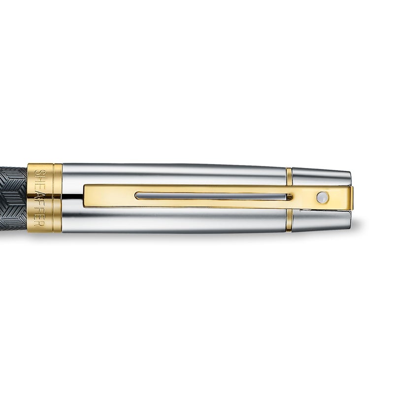 SHEAFFER Pen Sheaffer 300 E9347 Engraved Matt Black Barrel And Shiny Chrome Cap, Pvd Gold Trims Medium Fp - Image 5