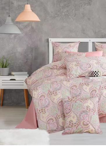 Brandream Duvet Cover & Pillowcases Set Hotel Luxury 800-Thread-Count Egyptian Quality Bedding with Button Closure Paisley Print Design King Size - Image 3