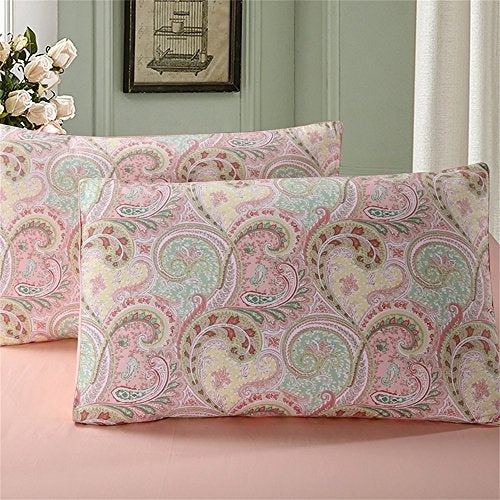 Brandream Duvet Cover & Pillowcases Set Hotel Luxury 800-Thread-Count Egyptian Quality Bedding with Button Closure Paisley Print Design King Size - Image 4