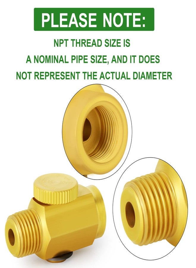 TAISHER 5PCS Brass Air Compressor Accessories Control Tool，in-Line Air Flow Regulator Valve 1/4" NPT Male x 1/4" NPT Female - Image 3