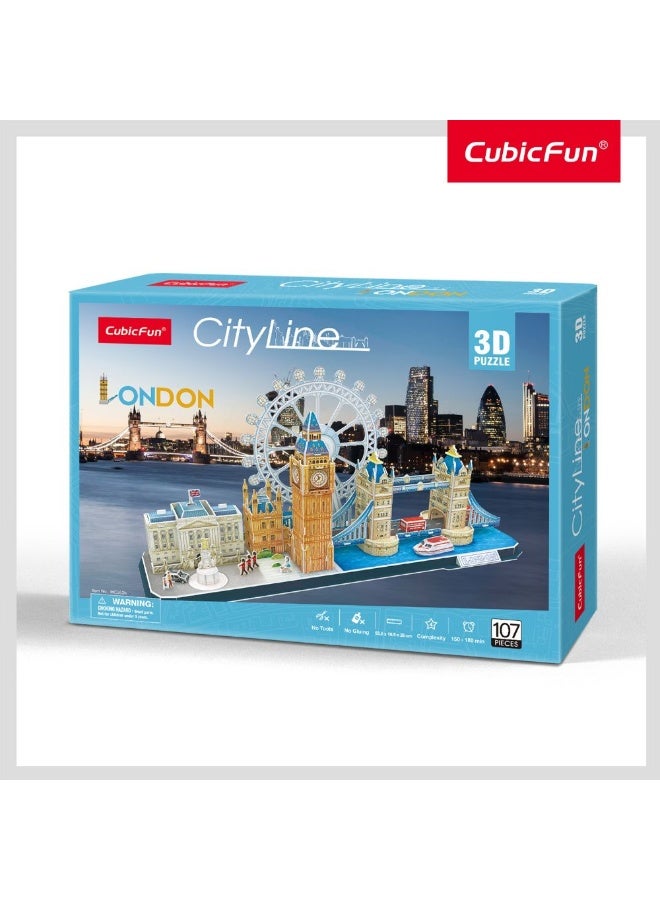 CubicFun London Skyline Building Model Kits Puzzle Craft Toys Gift,107 Pieces, for Ages 8+ (MC253h) - Image 1