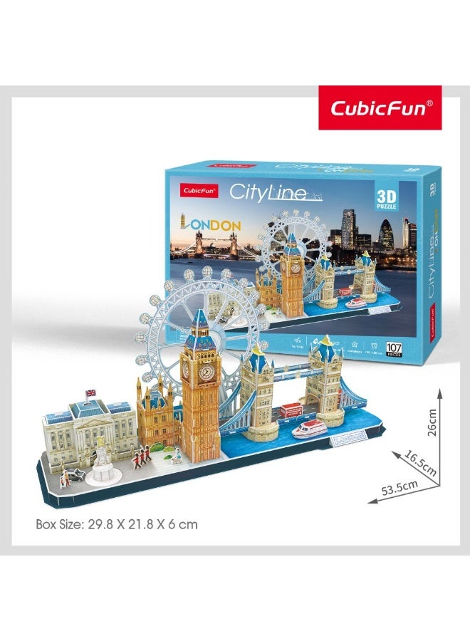 CubicFun London Skyline Building Model Kits Puzzle Craft Toys Gift,107 Pieces, for Ages 8+ (MC253h) - Image 2