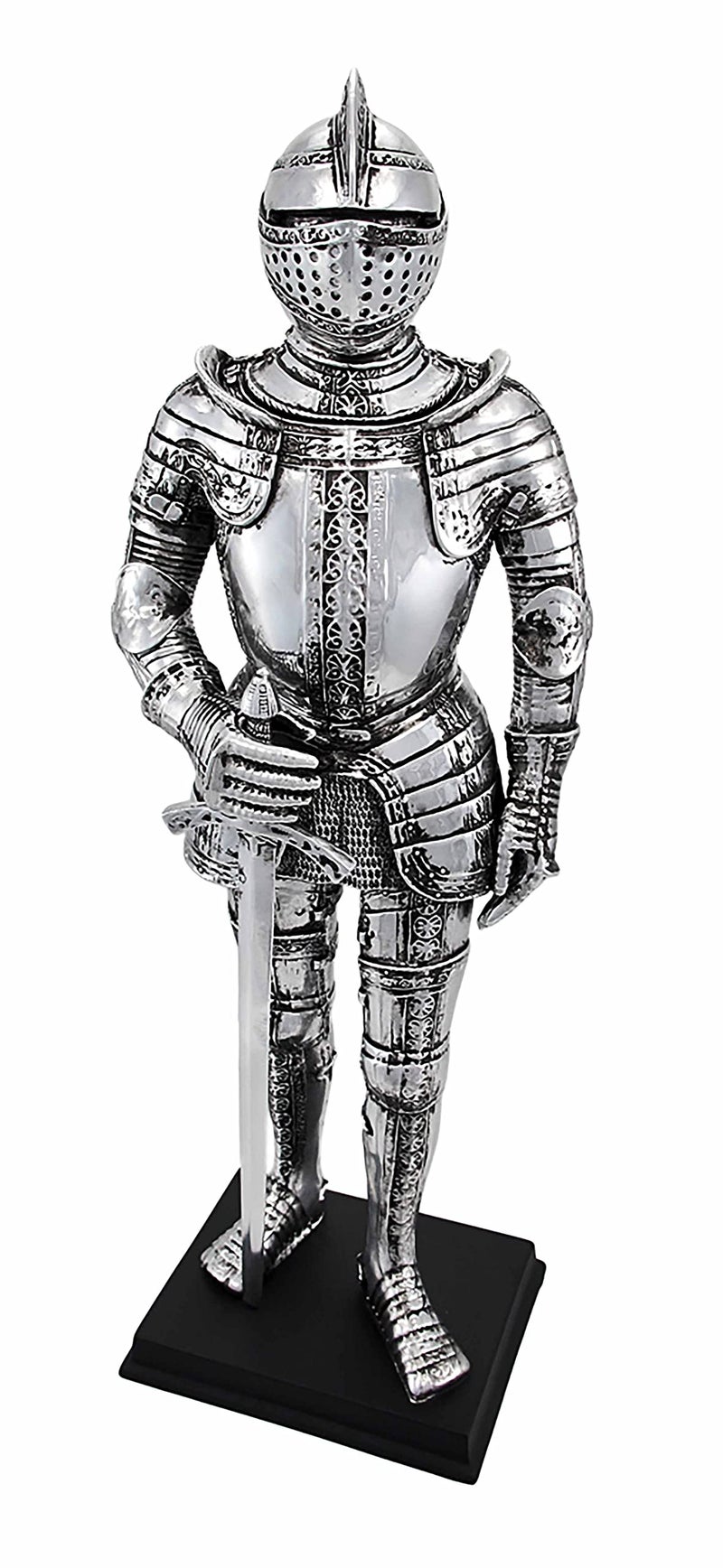 Veronese Design Silver Finish Medieval Knight in Armor Statue Figure Armour - Image 1