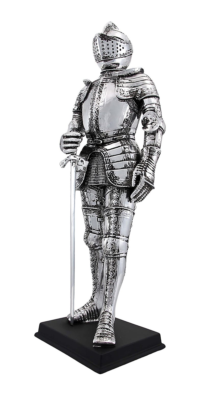 Veronese Design Silver Finish Medieval Knight in Armor Statue Figure Armour - Image 4