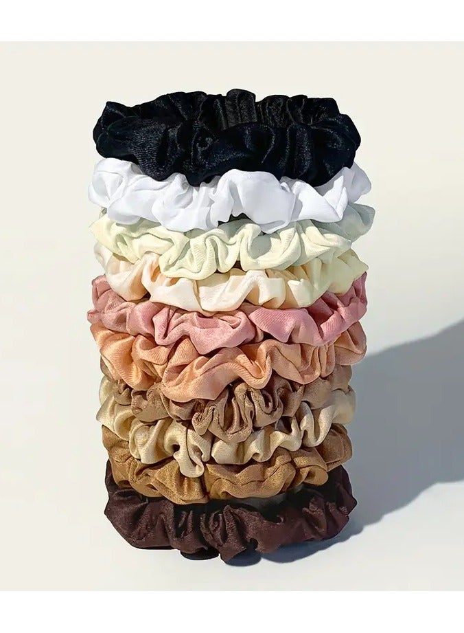 Ucanbe 10pcs Chic Pleated Hair Ties - Soft Elastic Hair Loops for Stylish Updos, Trendy Hair Styling Accessories for Women, Daily Wear, Hair Management and Organization - Image 1