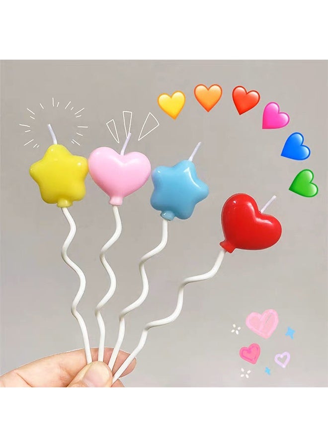 12 Pack Star Candles for Cake Birthday Star and Love Shaped Sparkler Candles Stereo Cake Topper Decorations for Birthday Party Supplies - Image 3