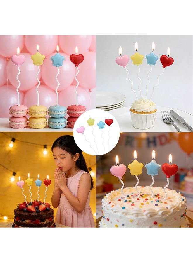 12 Pack Star Candles for Cake Birthday Star and Love Shaped Sparkler Candles Stereo Cake Topper Decorations for Birthday Party Supplies - Image 2