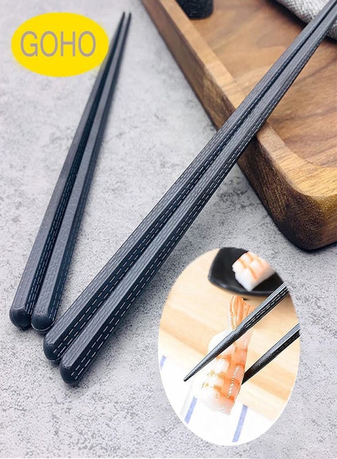 Goho Black Elegant 4 Pairs of Japanese Black Natural Chopsticks Value Pack Cooking Tableware Durable Theaceae - Image 2