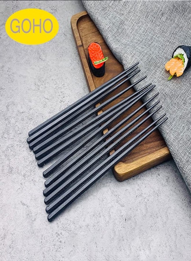 Goho Black Elegant 4 Pairs of Japanese Black Natural Chopsticks Value Pack Cooking Tableware Durable Theaceae - Image 3