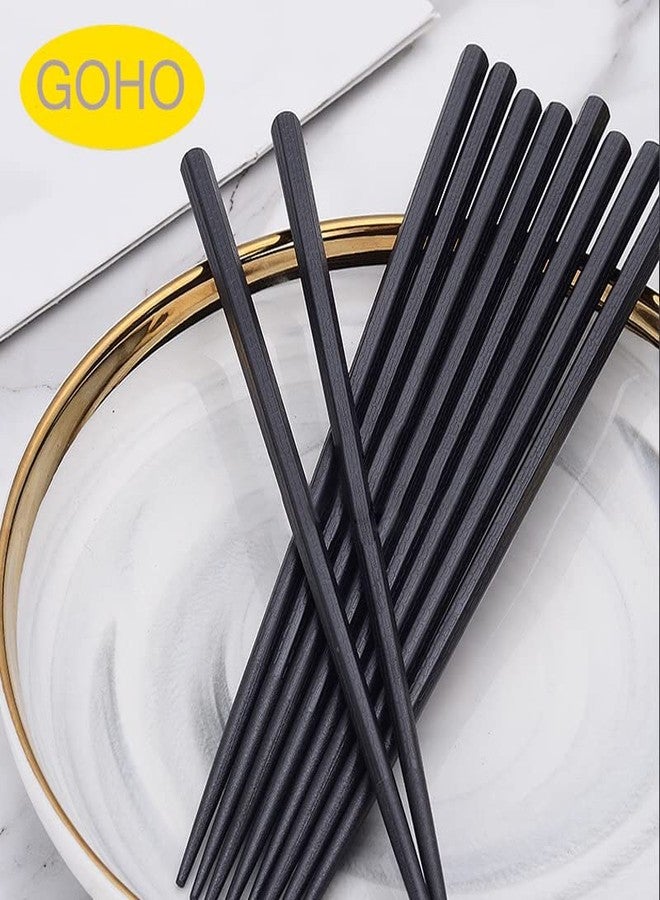Goho Black Elegant 4 Pairs of Japanese Black Natural Chopsticks Value Pack Cooking Tableware Durable Theaceae - Image 4