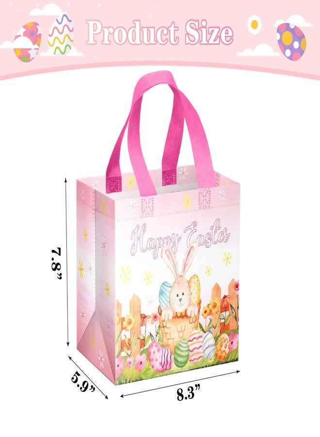 XiaosRen 7Pcs Happy Easter Gift Bags, Reusable Non-woven Goodie Bags with Handle for Kids, Treat Bags for Gifts Wrapping, Party Supplies - Image 2