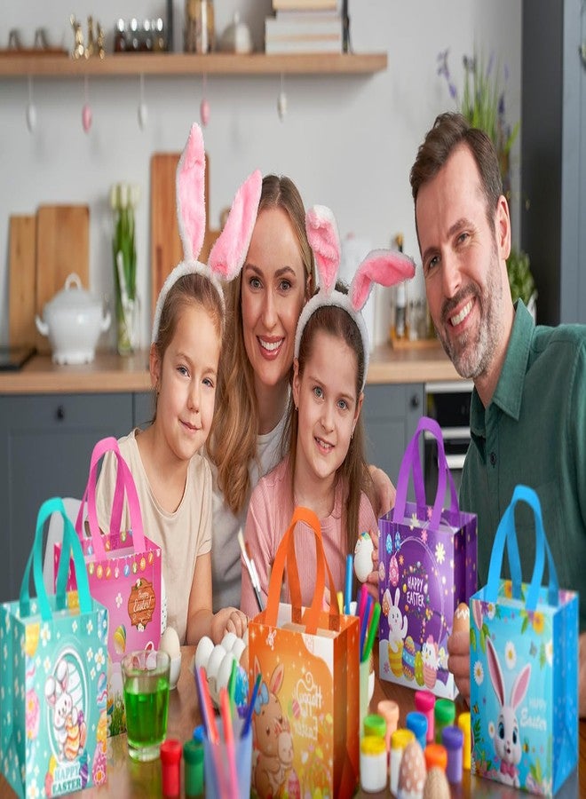XiaosRen 7Pcs Happy Easter Gift Bags, Reusable Non-woven Goodie Bags with Handle for Kids, Treat Bags for Gifts Wrapping, Party Supplies - Image 5