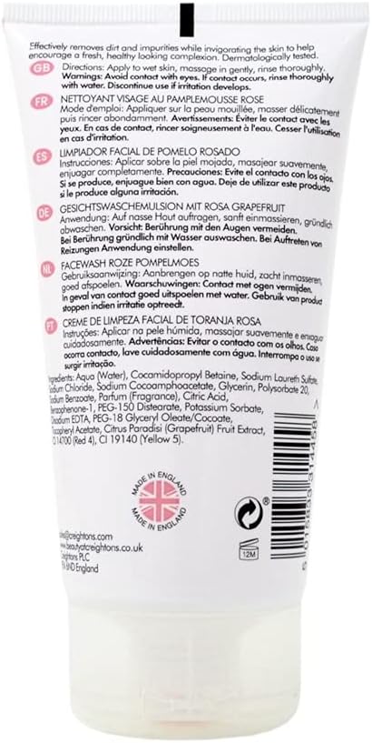 Creightons Pink Grapefruit Refreshing Face Wash 150ml Deeply cleanses purifies without overdrying skin With added Vitamin E Dermatologically Tested - Image 2