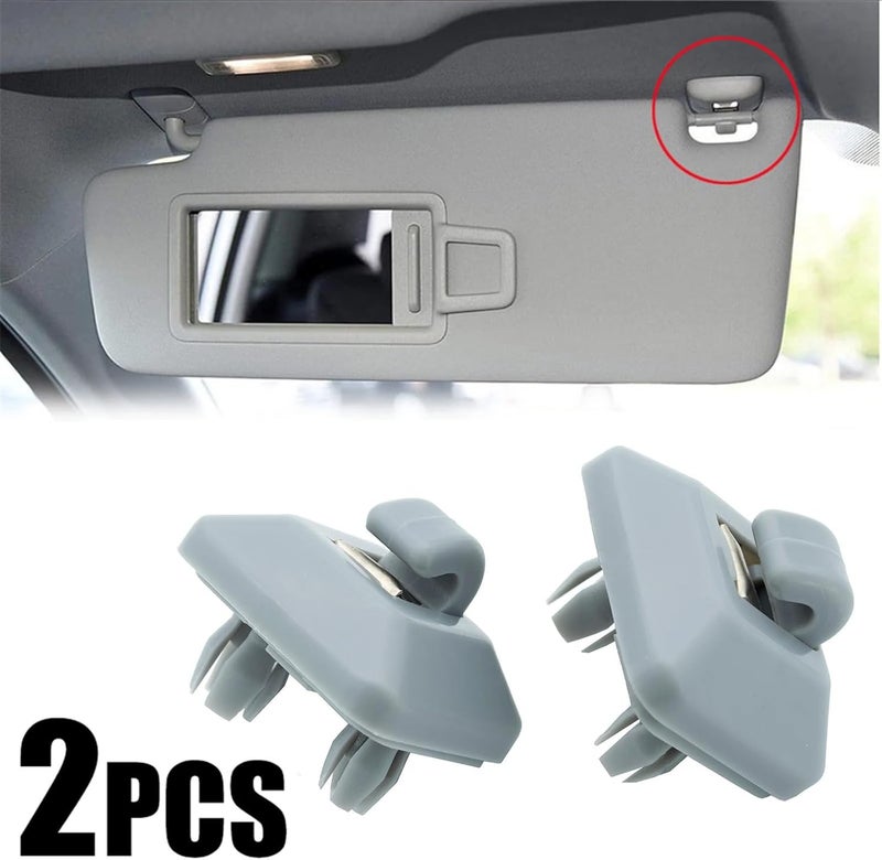 Wivplex 2Pcs Gray Car Sun Visor Clip Hook - Image 4