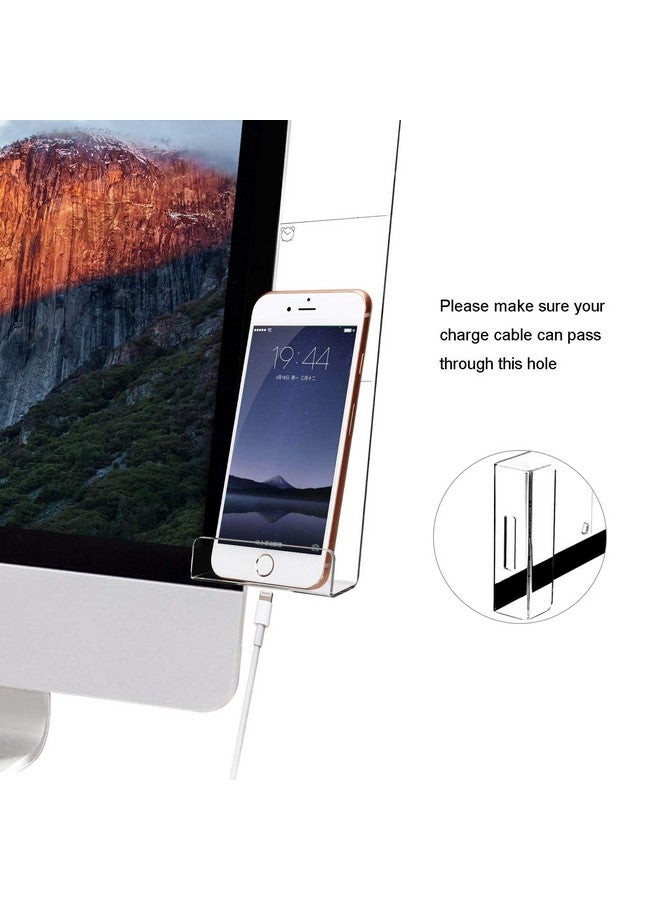 موسيسو لوحة ملاحظات من الأكريليك، حاملات رسائل وملاحظات ولوحات ملاحظات وشاشة كمبيوتر وملاحظات لاصقة وحامل هاتف للتذكير للمكتب والمنزل ومنظم سطح المكتب مع لوحين جانبيين (يسار ويمين) - Image 5