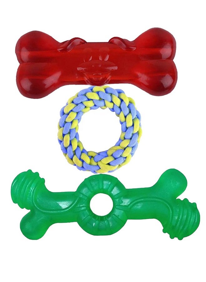 بت لعبة حبل للكلاب مصنوعة من المطاط القطني الطبيعي - للكلاب الصغيرة والصغيرة والجراء | لعبة حبل آمنة ومتينة وسهلة المضغ | تقلل من قلق الانفصال - Image 1