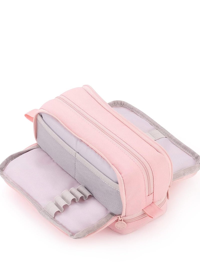 Chielor Chielor Large Capacity Pen Pencil Case with 4 Compartments, Multi-Slot Pencil Pouch Bag Aesthetic School Supplies Organizer for Teen Girls, Women, Adults (Pink)  - Image 1