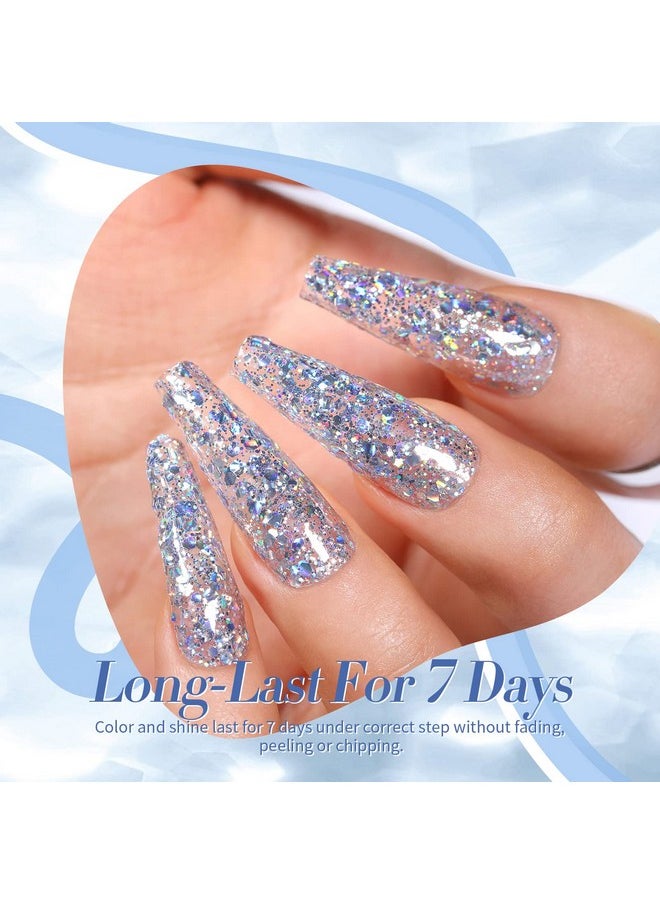 Born Pretty - Born Pretty Holographic Nail Polish Silver Glitter Sequins Nail Polish 10ML - Image 1