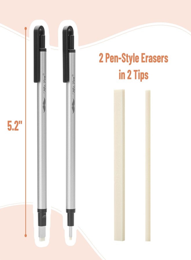 Mr. Pen- Pen Style Eraser, 2 Pack, Square & Round Tip, Eraser Pen - Image 2