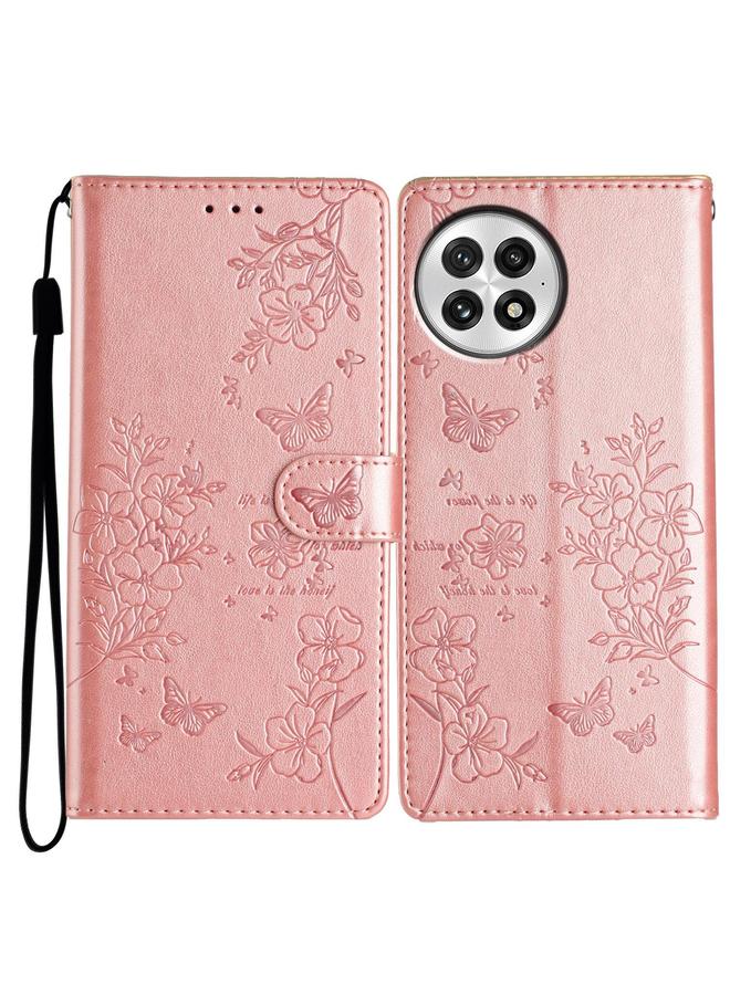 اس-توب جراب جلدي لهاتف OnePlus 13 بتصميم فراشات وزهور - Image 1