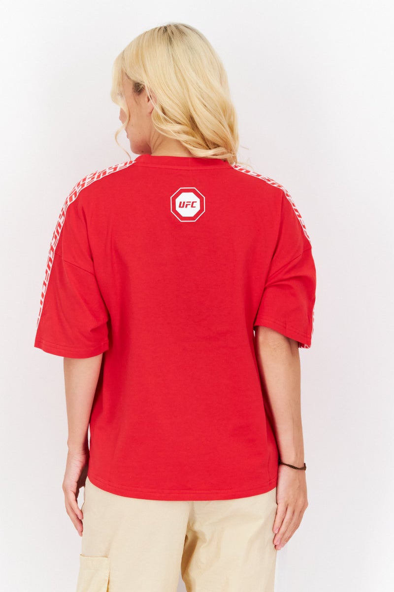 Ufc Women Sportswear Fit Short Sleeve Outdoor T-Shirt, Red Combo - Image 2