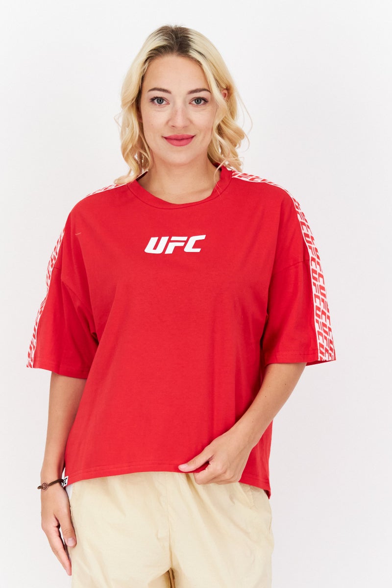 Ufc Women Sportswear Fit Short Sleeve Outdoor T-Shirt, Red Combo - Image 1