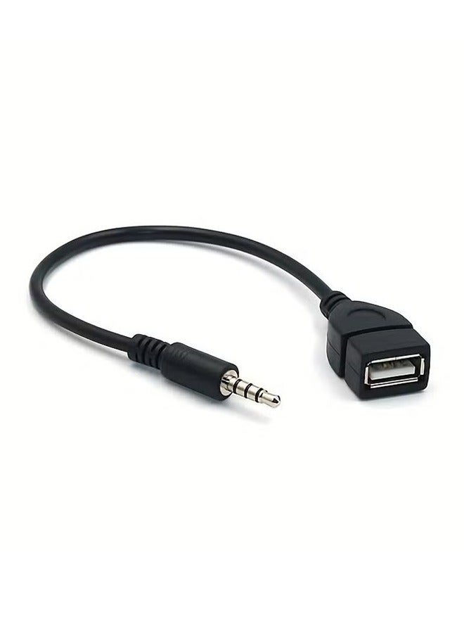 اتش واي 3.5 مللي متر AUX الصوت جاك التوصيل إلى USB 2.0 أنثى محول كابل كابل التكيف لسيارة محول مشغل MP3 - Image 2