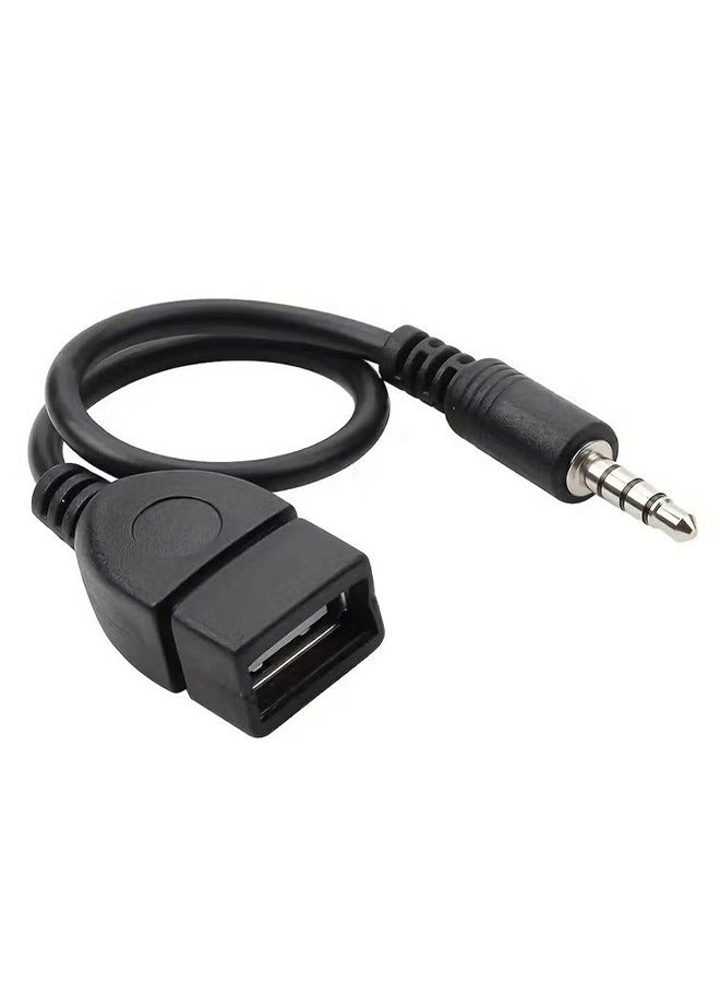 اتش واي 3.5 مللي متر AUX الصوت جاك التوصيل إلى USB 2.0 أنثى محول كابل كابل التكيف لسيارة محول مشغل MP3 - Image 4