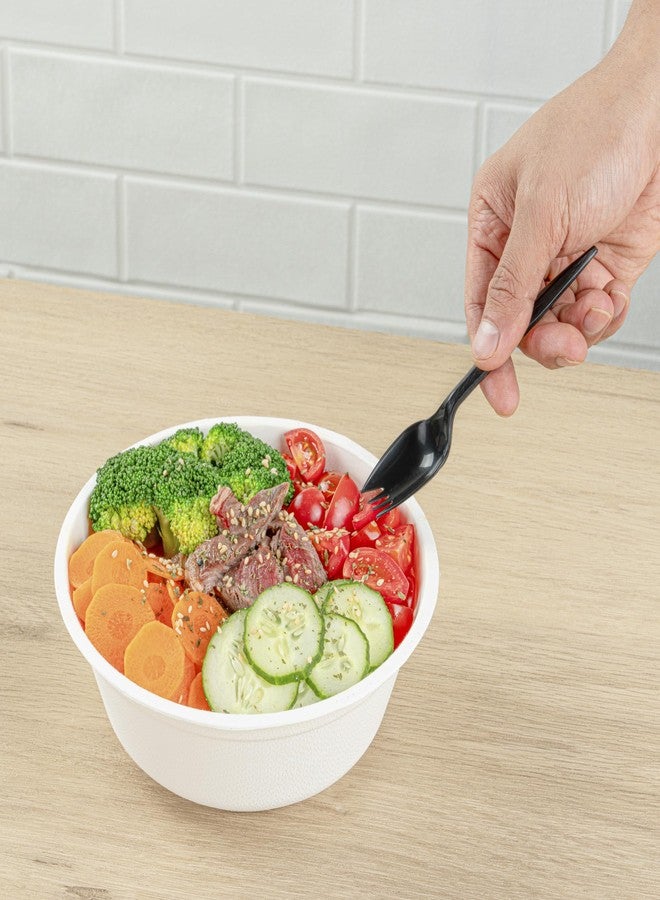 Restaurantware-RW Base 5.3 Inch Disposable Sporks, 500 Durable Medium Weight Sporks - With Napkin And Salt/Pepper Packets, Black Plastic Sporks, Individually Wrapped, For Restaurants And Travel - Image 4