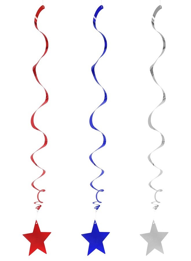 jiebor 30Pcs Red White and Blue Decorations Star Swirl Garland Banner Hanging for Memorial Day 4th Of July Independence Day Labor Day Home Party Decorations - Image 3