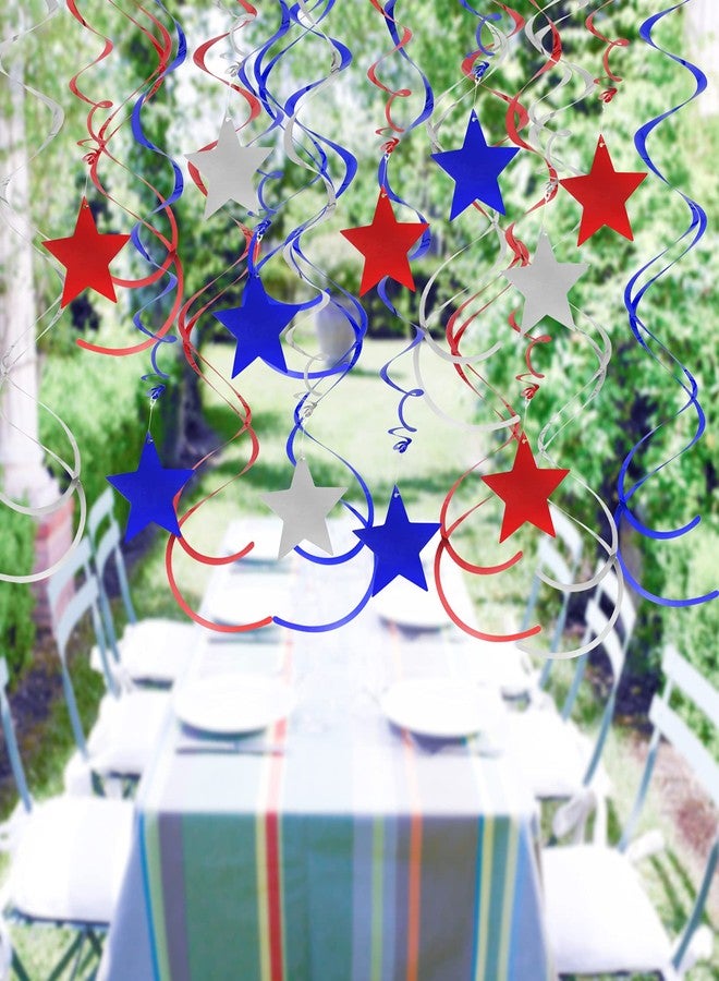 jiebor 30Pcs Red White and Blue Decorations Star Swirl Garland Banner Hanging for Memorial Day 4th Of July Independence Day Labor Day Home Party Decorations - Image 5