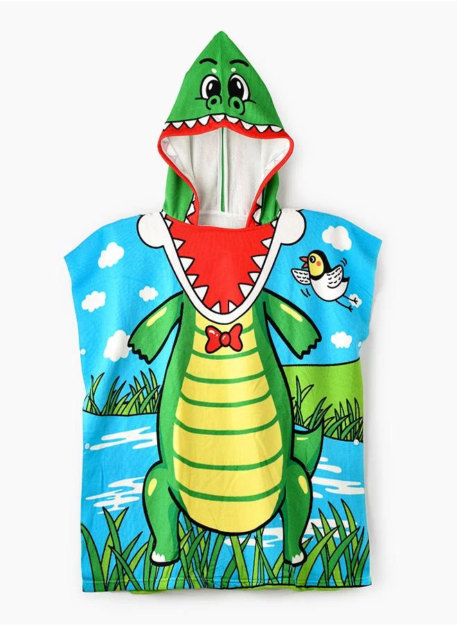 babyqlo Ferocious Crocodile Hooded Kids Towel with Bold Design