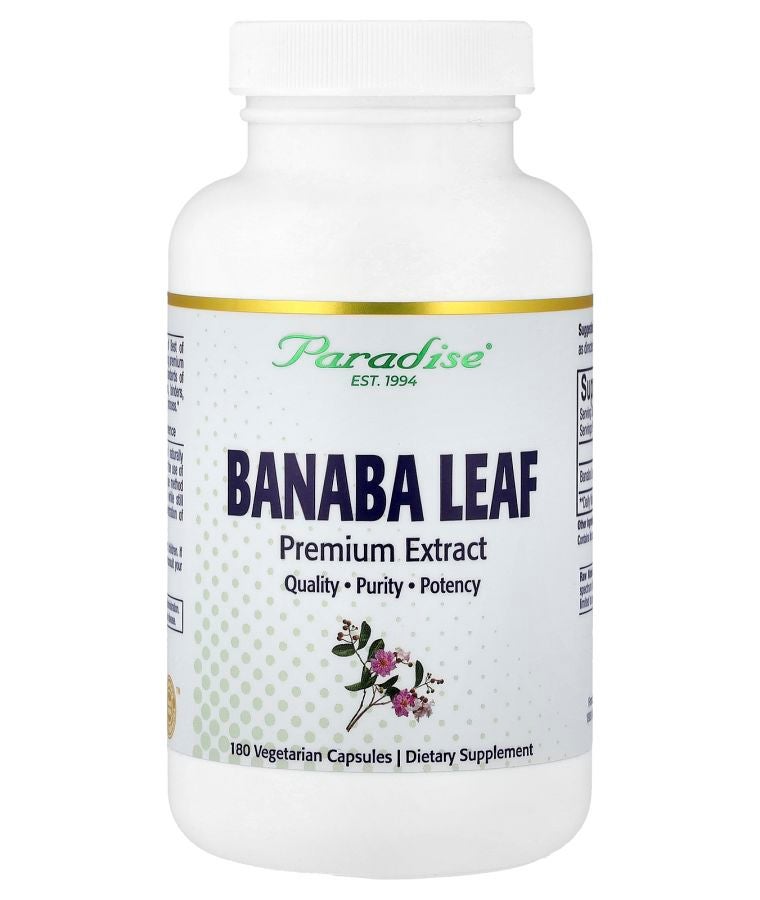 Paradise Herbs Banaba Leaf Extract 180 Vegetarian Capsules (250 mg per Capsule)
