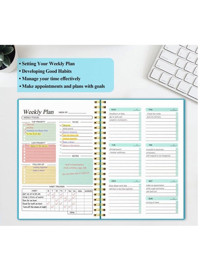 Utron A5 Weekly Planner, Planner Notebook, Undated Daily Planner, 5.7 x 8.3in To Do List Planner, Weekly Goals Notebook, Student Planner for Office/Business, Planner Notebook for Work - Image 4