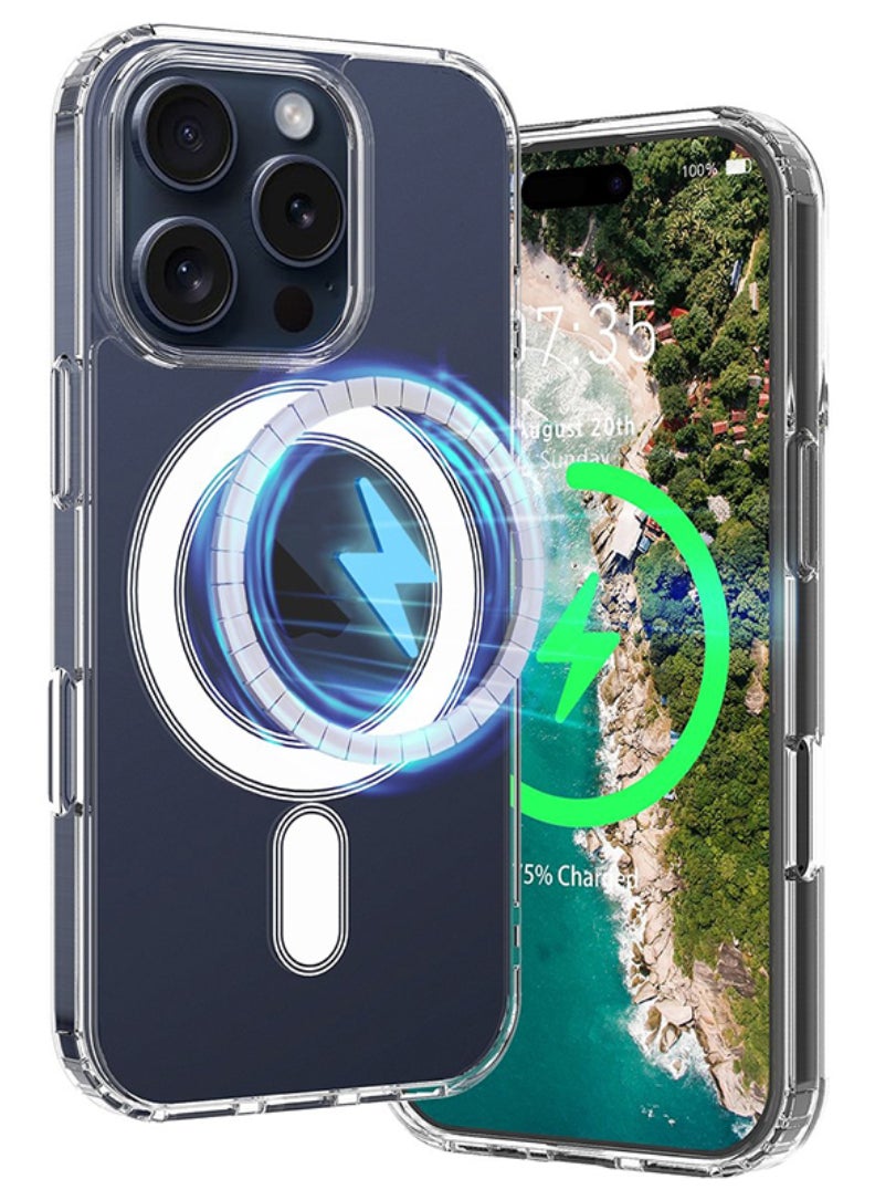 Theodor - iPhone 16 Pro Magsafe Magnetic Case for iPhone Compatible with Wireless Charging, Shockproof Phone Bumper Cover - Aquarius - Image 1