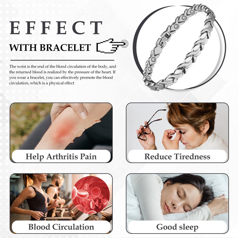 Jecanori Magnetic Bracelets for Women,Adjustable Titanium Steel Wristband Brazaletes,Valentine's Day Gifts with Sizing Tool (Mermaid Series) - Image 5