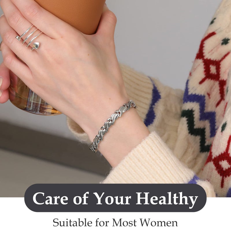 Jecanori Magnetic Bracelets for Women,Adjustable Titanium Steel Wristband Brazaletes,Valentine's Day Gifts with Sizing Tool (Mermaid Series) - Image 4