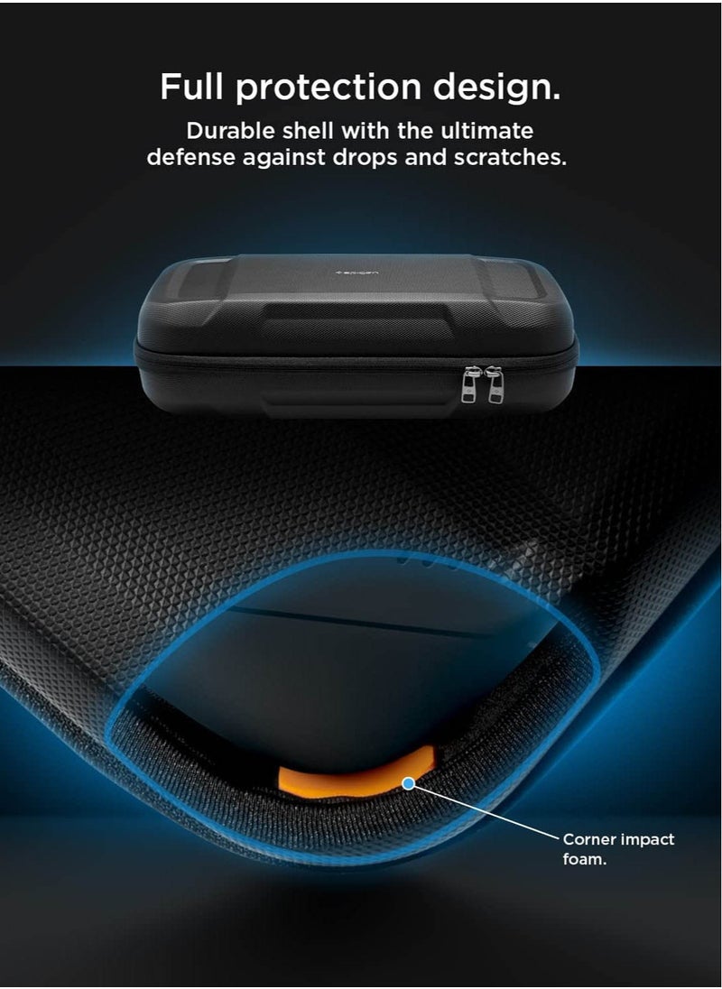 Spigen غطاء حقيبة حمل محمولة للسفر Rugged Armor Pro for Valve Steam Deck مع جيوب للملحقات وحقيبة تخزين الشاحن الأصلية - أسود  - Image 3