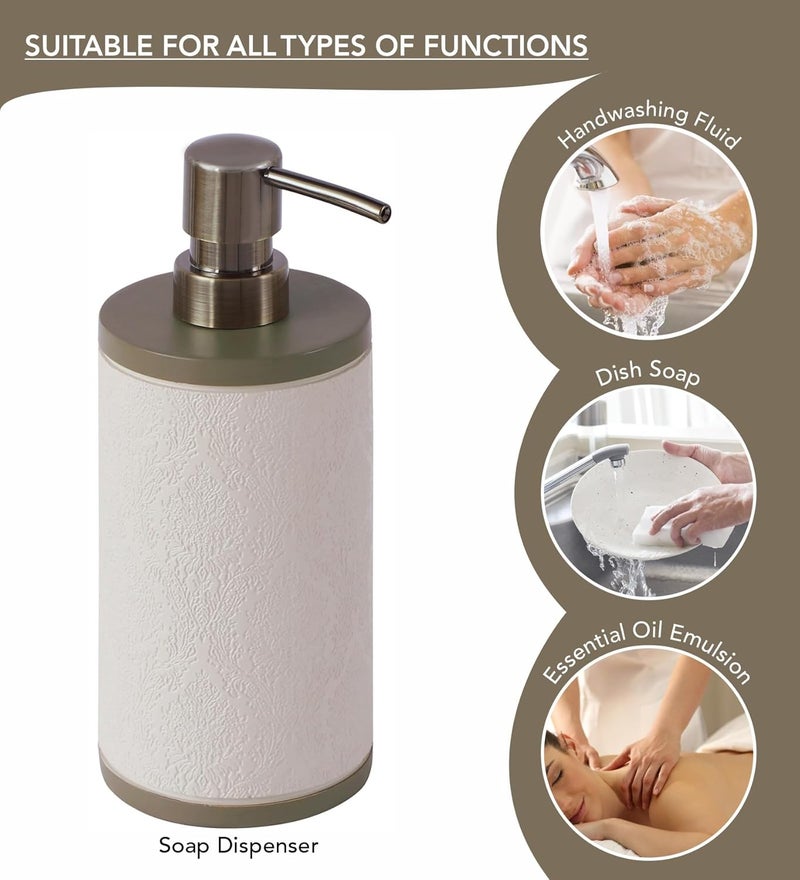 Obsessions Polyresin 4 Pcs Bathroom Set_Beige - Image 3