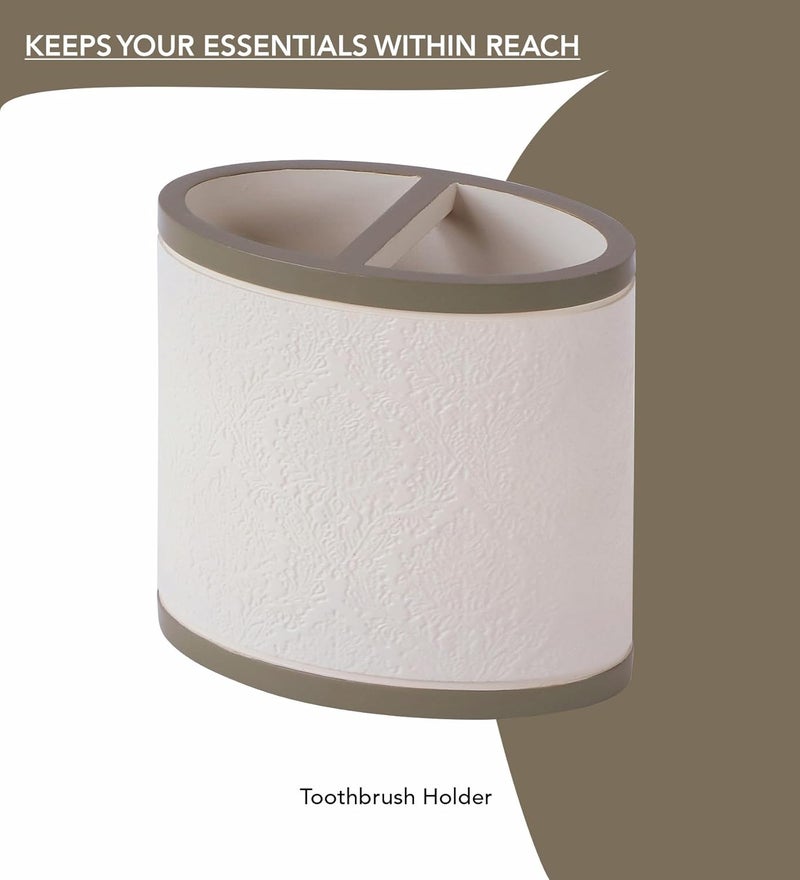 Obsessions Polyresin 4 Pcs Bathroom Set_Beige - Image 4