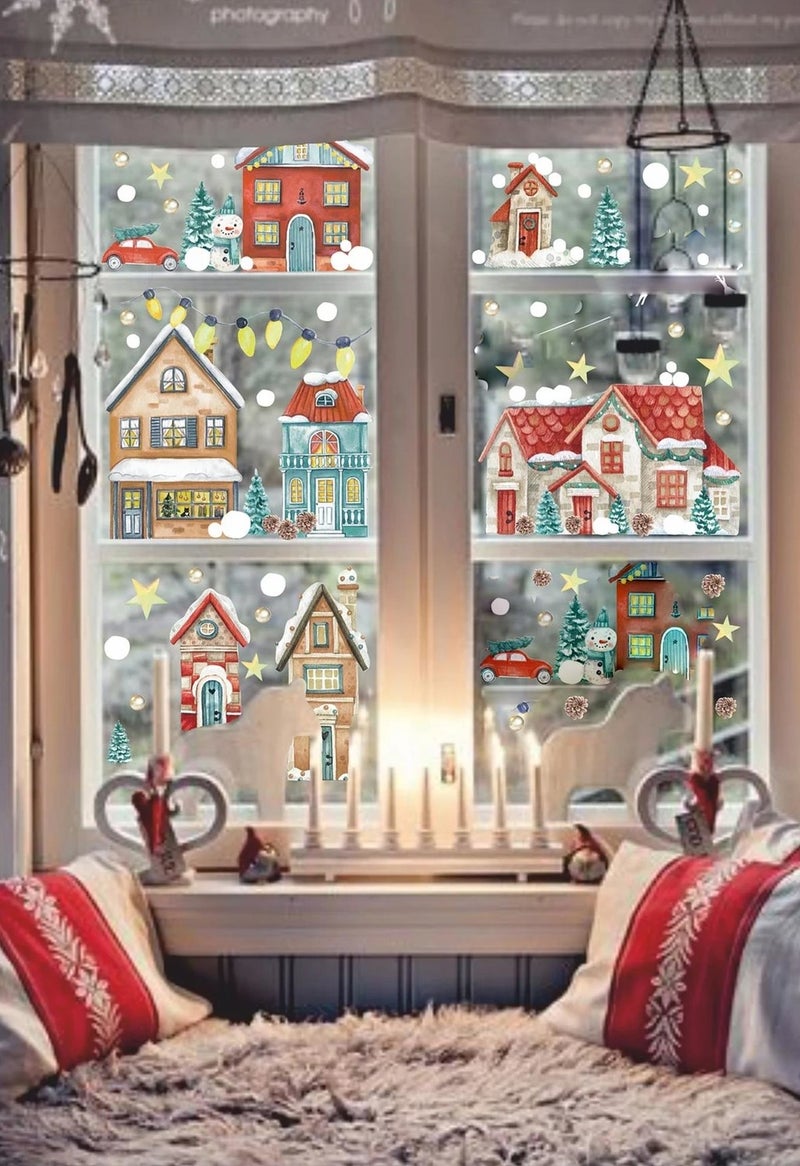Msticker Christmas Snowy City New Year Kids Baby Room Sticker Set  - Image 1
