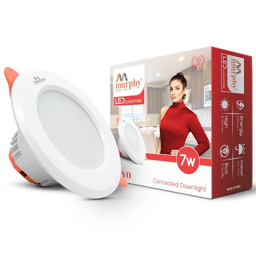 Murphy Vivo 7W LED Down Light, Warm White Light, Round, Pack of 1, Recessed Ceiling LED Light, Suited for 3 inch Junction Box (2 Years Warranty) - Image 1