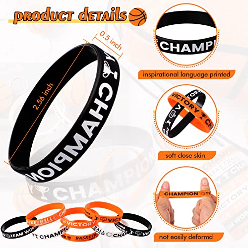 Jerify 42 Pcs Basketball Party Supplies Birthday Gifts Include 24 Basketball Silicone Wristbands 12 Orange Keychains 6 Drawstring Bags for Men Women Sport Gym Travel Carnival Rewards - Image 2