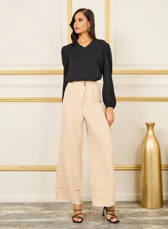 Styli Styli Oversized V Neck Gingham Check Print Blouse