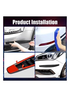 SYOSI 8Pcs Car Front Rear Bumper Protector Strip, Universal Carbon Fiber Textured Rubber Bumper Protector Strip, Suitable for Cars, SUVs, Trucks Bumper Protection Trim (Black)  - Image 2