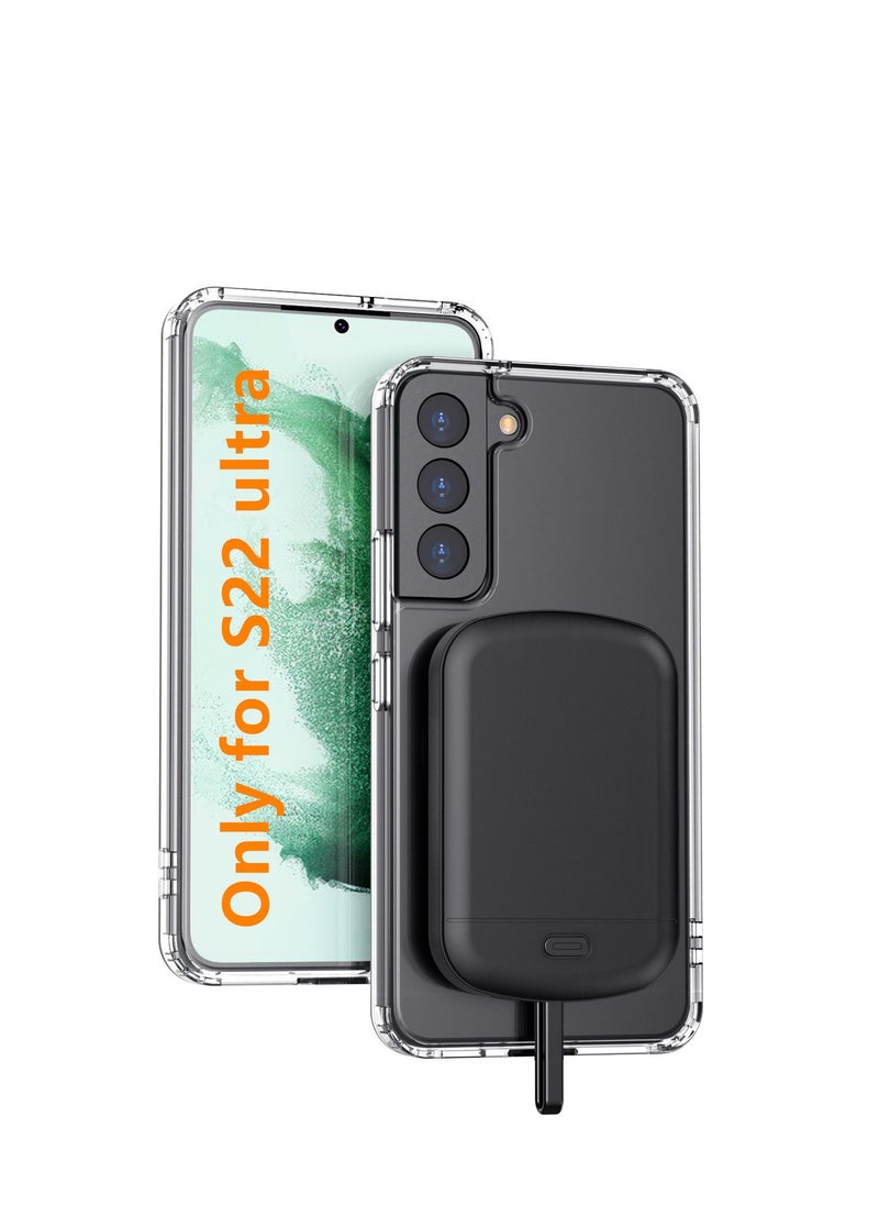 GULFLINK 10000mah Wireless Magnetic Power Bank with Protection Case Cover for Samsung S22 ultra Black  - Image 1